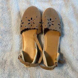 LC Lauren Conrad Tan Cutout Flats